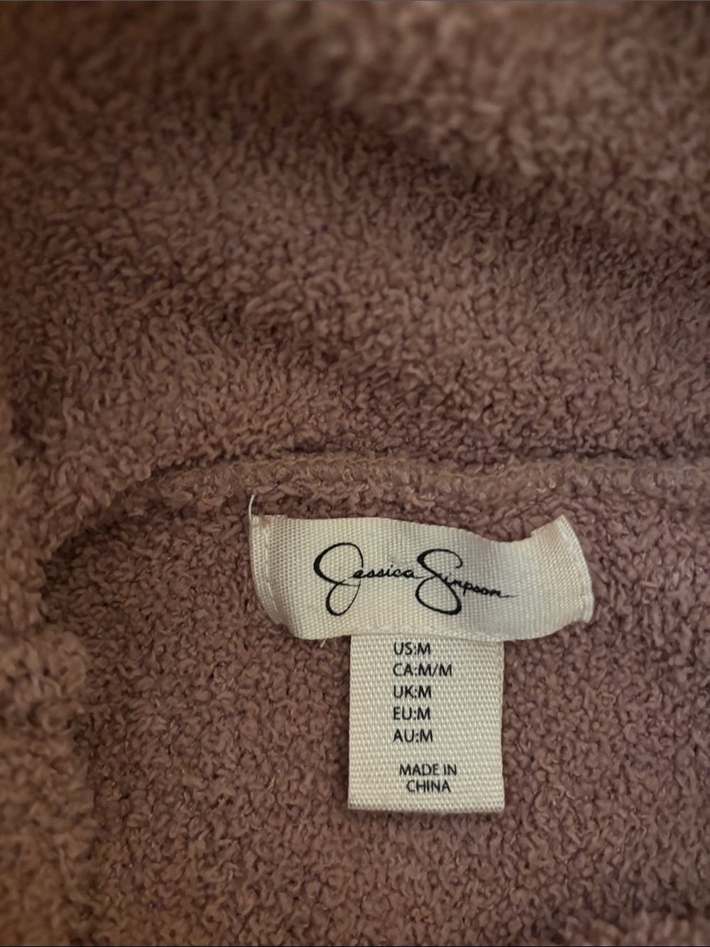 Jessica Simpson Plush Sherpa Hoodie — Mauve Taupe